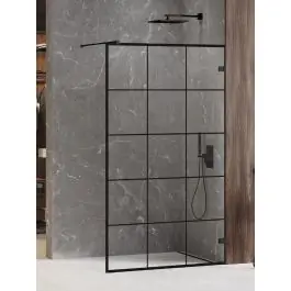 New Trendy Avexa Black zuhanykabin fal walk-in 110 cm fekete matt/átlátszó üveg EXK-2024 - Gyors szállítás