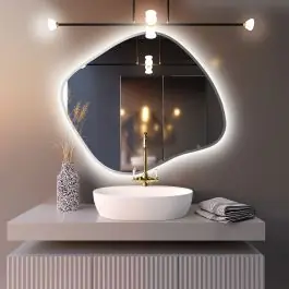 Biztonságos vásárlás | Baltica Design Bright Stain III tükör 90x77 cm világítással ezüst 5904107920429